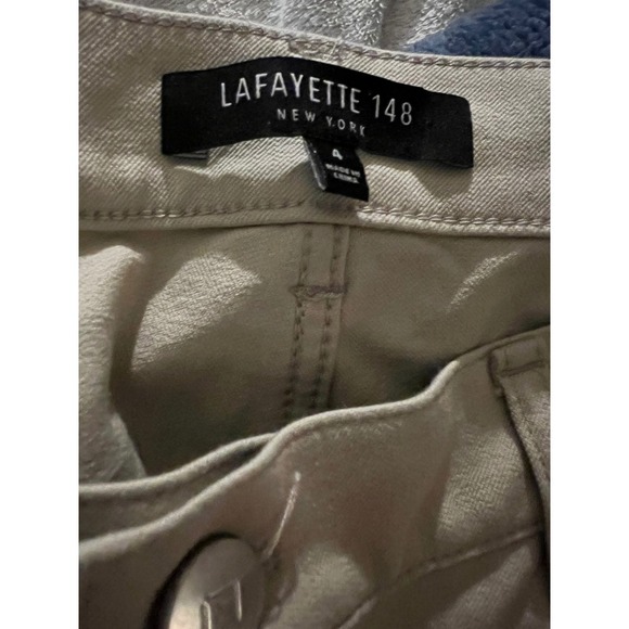 Lafayette 148 Ankle Pants 4 Tan preppy office siren - Picture 3 of 4